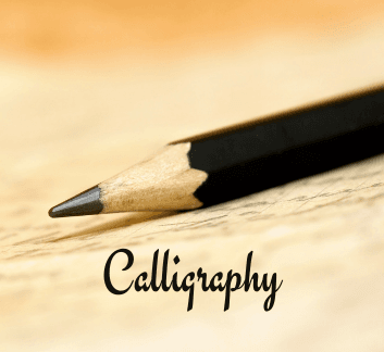 calligraphy pencil and paper