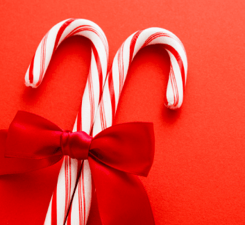 Candy canes with a red bow