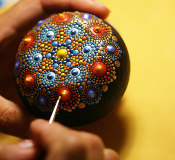 picture of mandala painting on stone