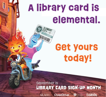 September 2023 Library Card Sign-up Month Banner