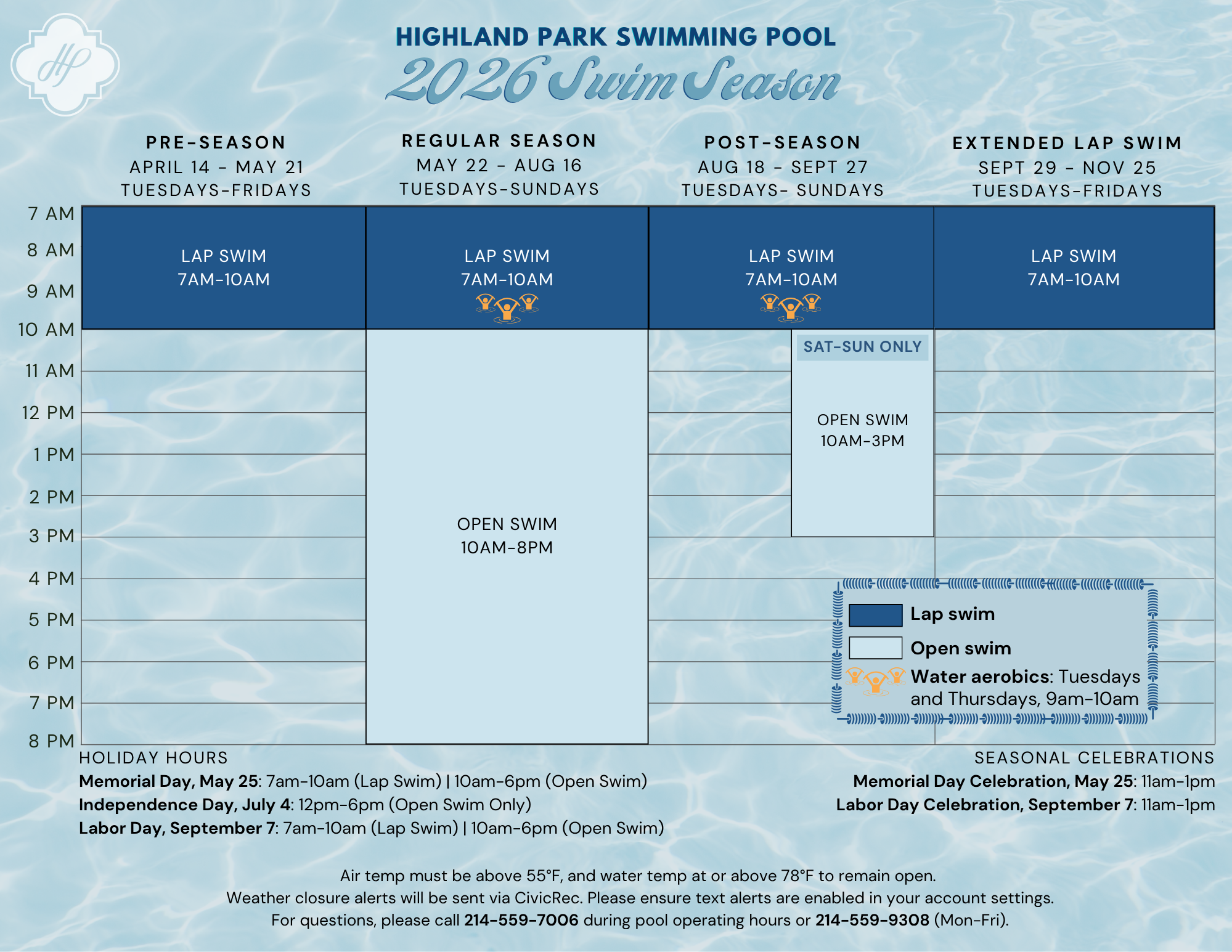 2026 Swim Season Schedule