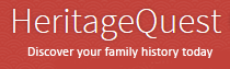 HeritageQuest Online logo of an orange box with HeritageQuest written on white text Opens in new window